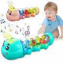 Brinquedo de Engatinhar em Formato de Lagarta – Com Luzes, Música e Movimento Automático