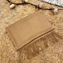 Cachecol Pashmina Unissex Liso 130g com Franjas