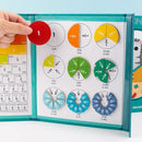 Livro Magnético de Frações Montessori Infantil – Aprendizagem Matemática e Raciocínio Lógico