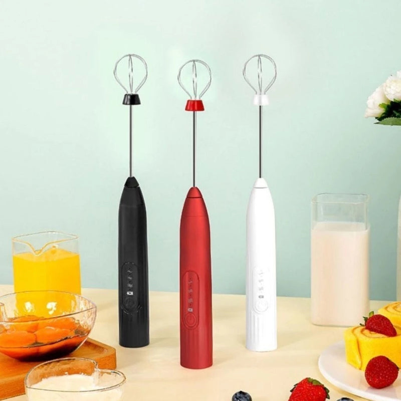 Batedor Elétrico Portátil – Mixer 2 em 1 para Bebidas, Café e Clara de Ovo