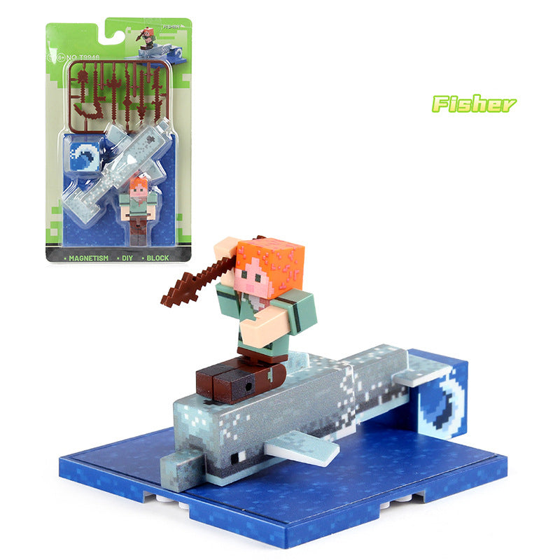 Blocos Magnéticos Colecionáveis Infantil estilo Minecraft – Conjunto de Montagem Educativo