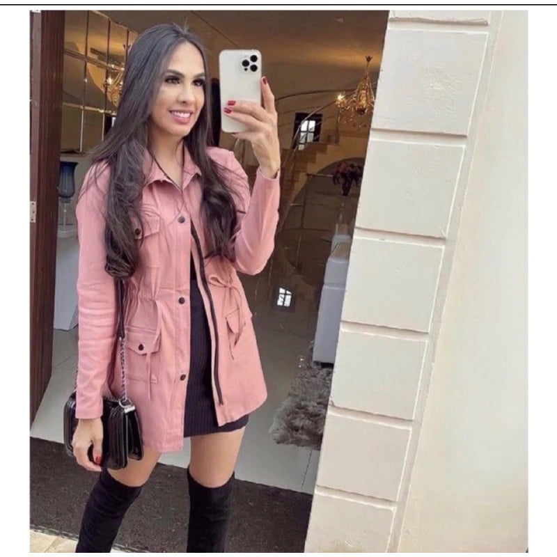 Casaco Parka Feminino em Bengaline para o Inverno