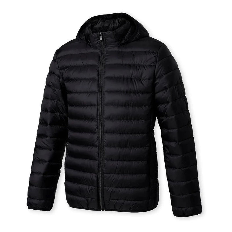 Jaqueta Masculina Puffer Peluciada com Capuz Removível