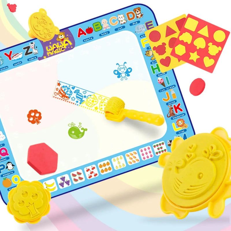 Tapete Mágico de Desenho com Água 100x80cm – Brinquedo Educativo Reutilizável com Canetas Mágicas para Crianças