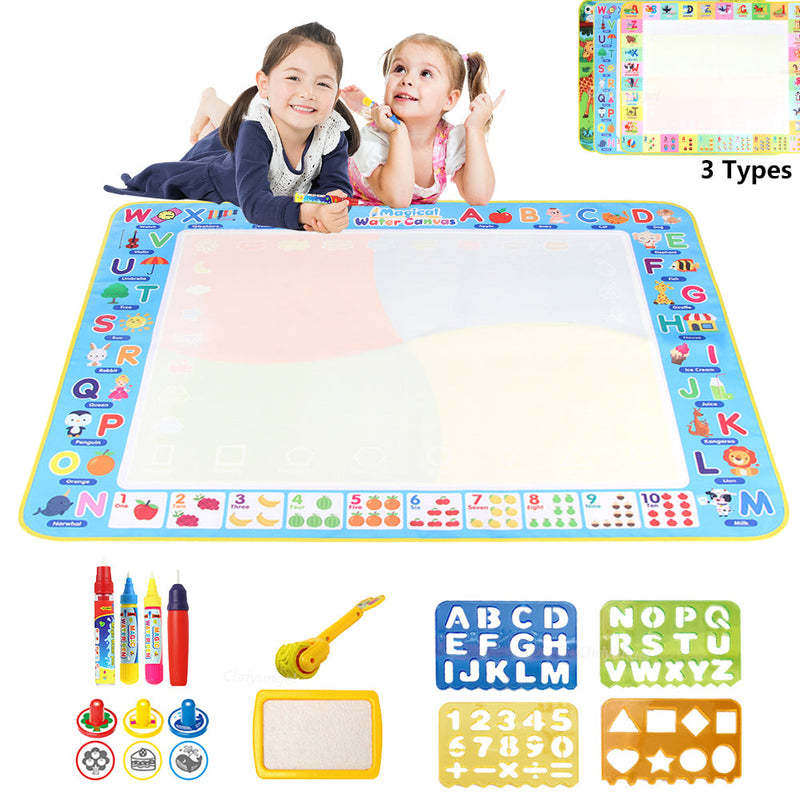 Tapete Mágico de Desenho com Água 100x80cm – Brinquedo Educativo Reutilizável com Canetas Mágicas para Crianças
