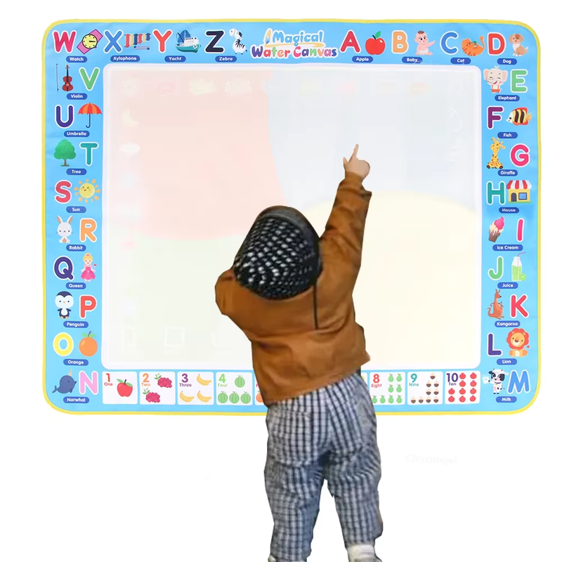Tapete Mágico de Desenho com Água 100x80cm – Brinquedo Educativo Reutilizável com Canetas Mágicas para Crianças